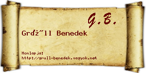 Grüll Benedek névjegykártya